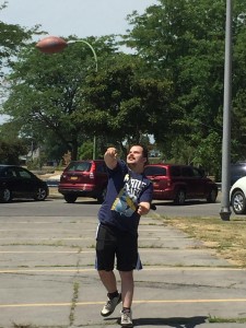 Marshaun throwing football